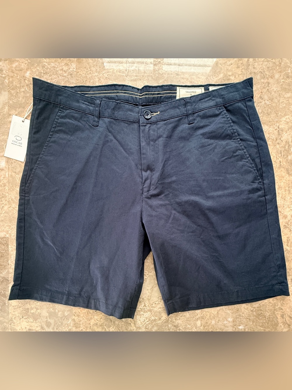 Oscar de la Renta Navy Blue Chino Shorts Size 36 NWT